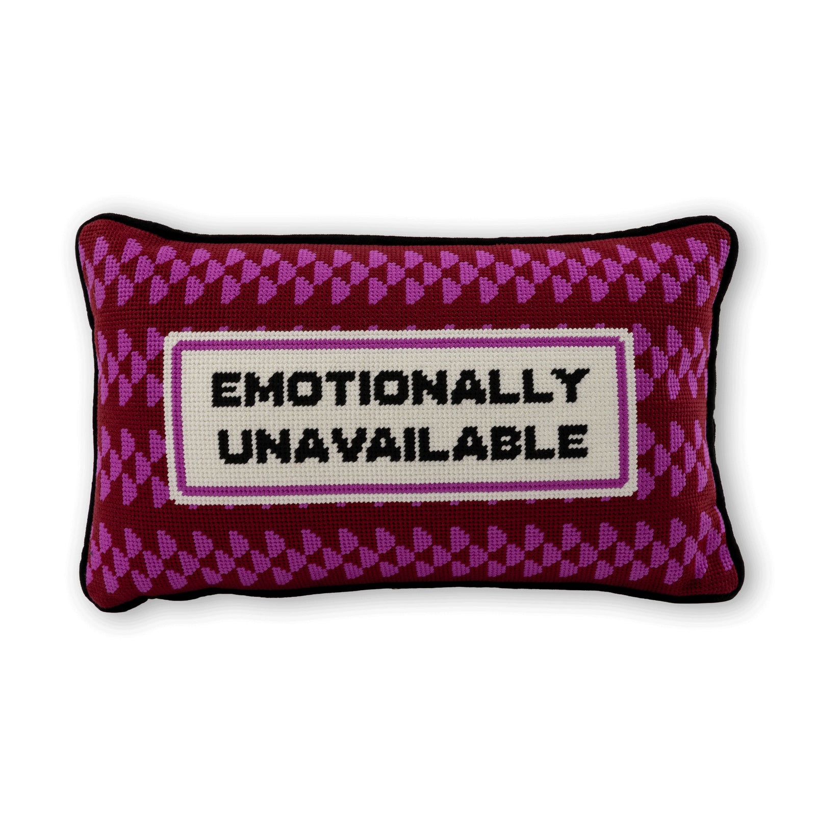 Emotionally Unavailable Needlepoint Pillow