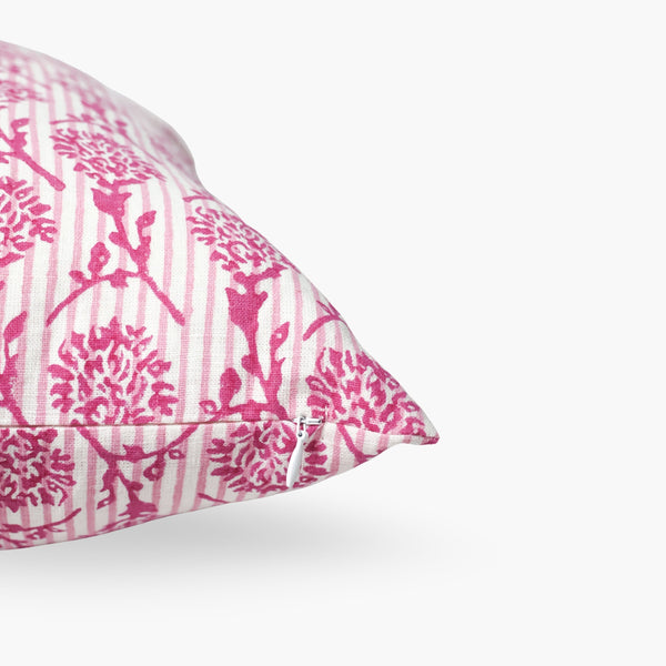 Nikhar Pure Linen Throw Pillow Cover - Pink