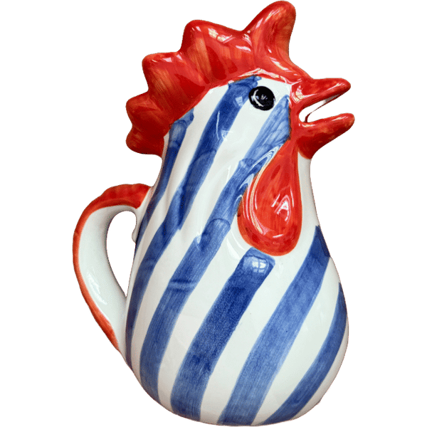 Striped Blue Rooster Carafe
