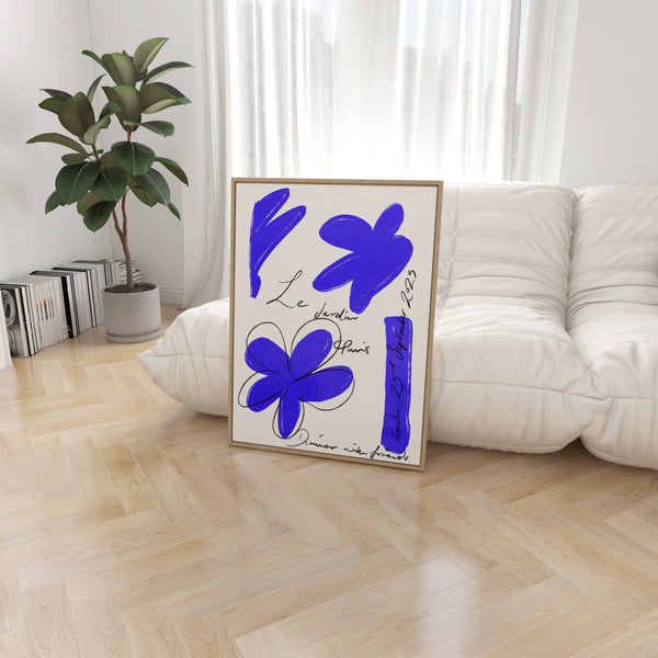 Le Jardin Blue Art Print
