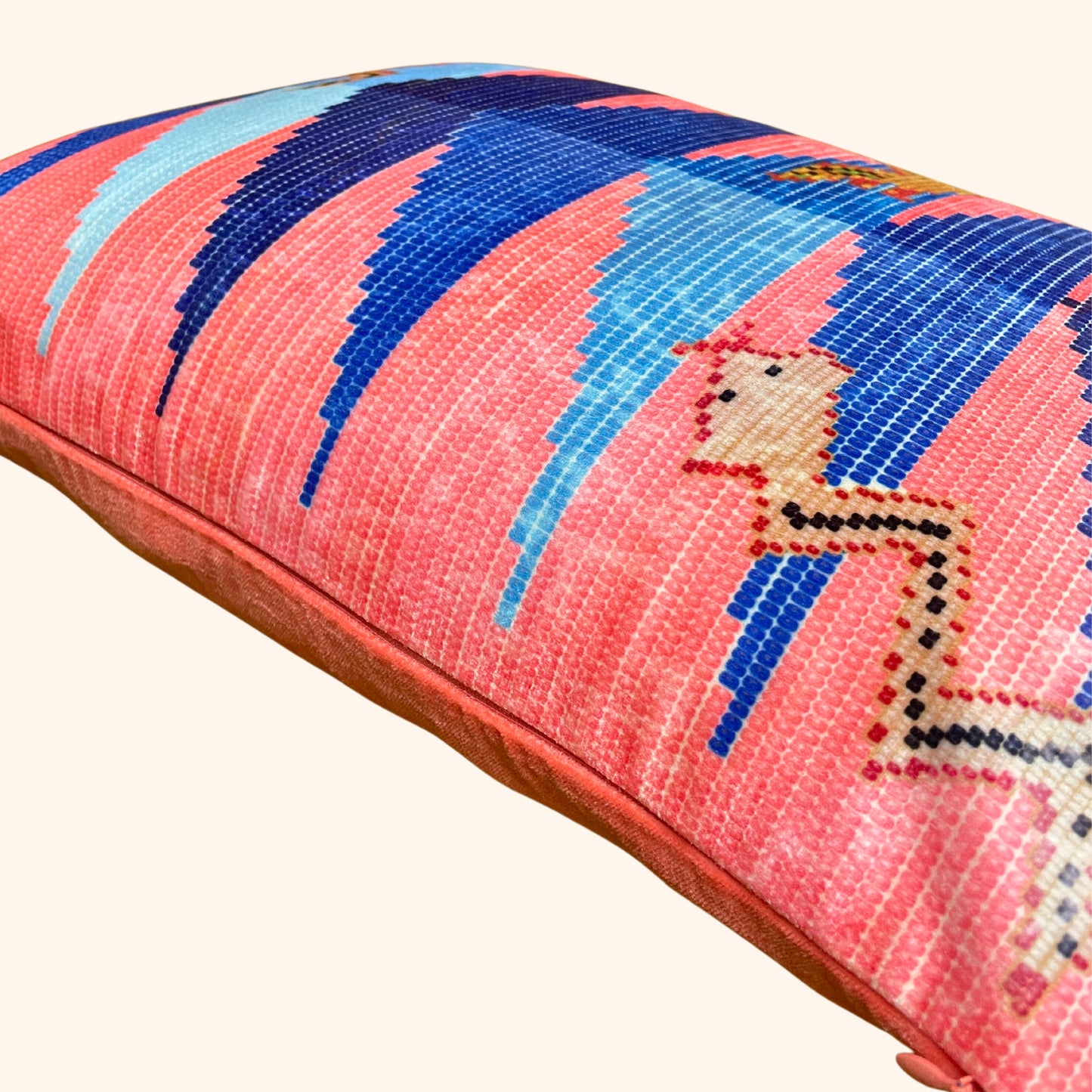 Rawnipen Cushion - Various Blues And Pink