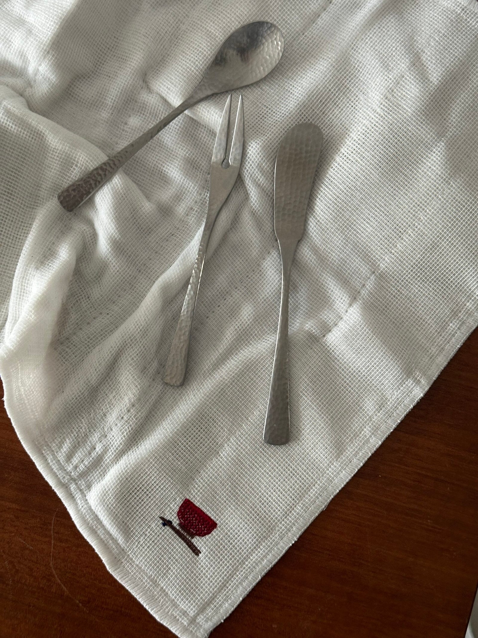 Lacquer Bowl Embroidery Cloth with/without NAGORI Cutlery set (3-Pieces)