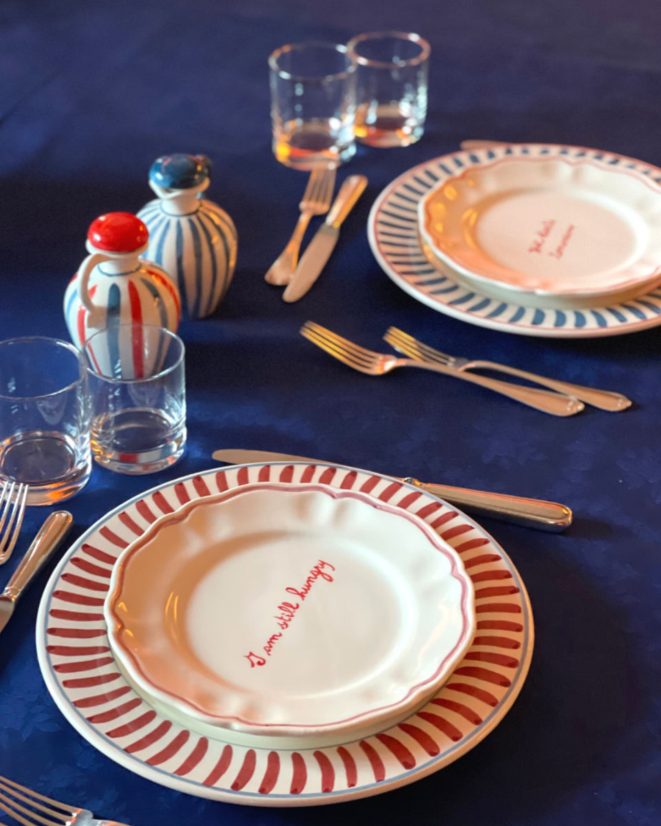 Sveva's Home "Last Rodeo before my Romeo" Ceramic Scalloped Plate Set of 4