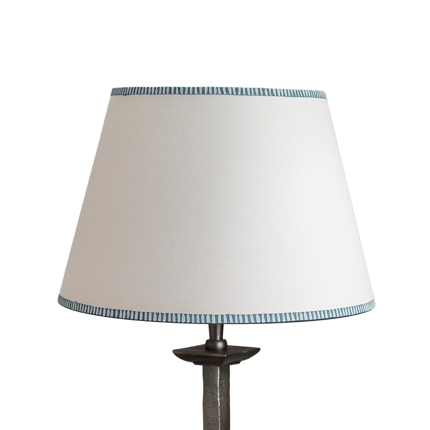 Striped Edge - Hand Painted Empire Lampshade With Striped Boarder