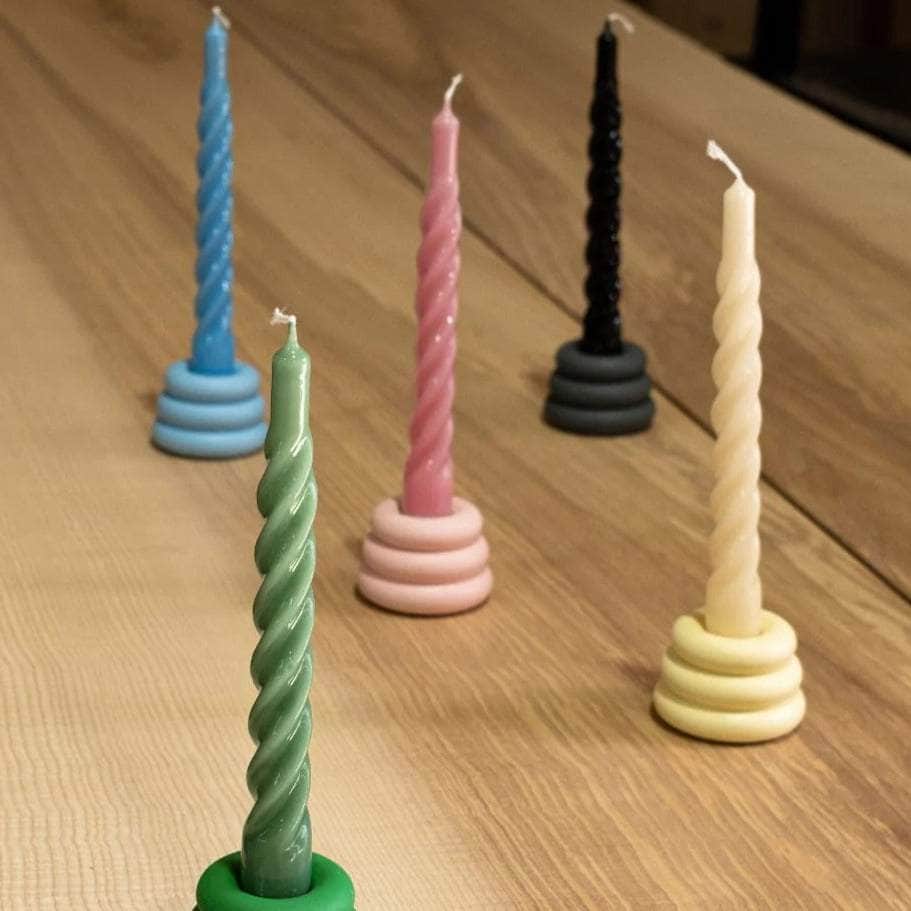 Pink Twisted Gloss Candles - Set of 6