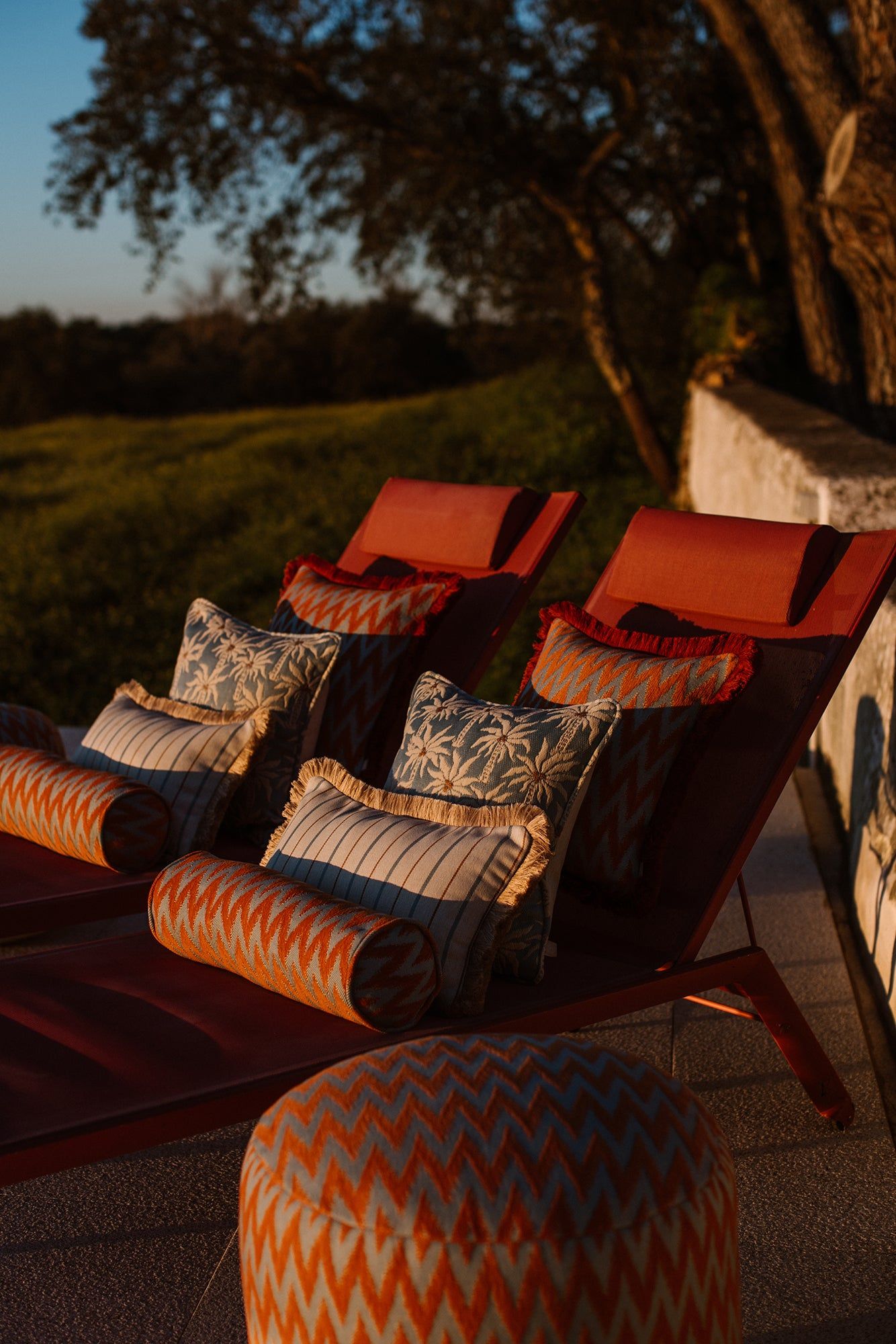 All-season Pouf Rosita Ice & Orange