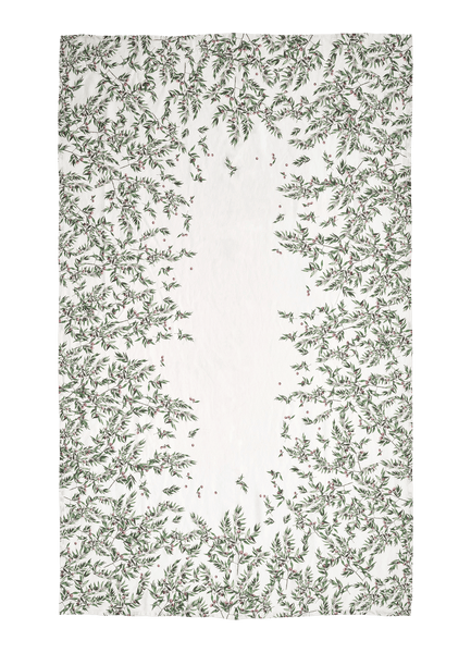 Olive Border Linen Table Cloth