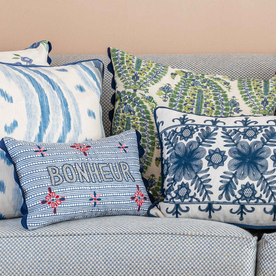Anoushka Green Blue Square Cushion