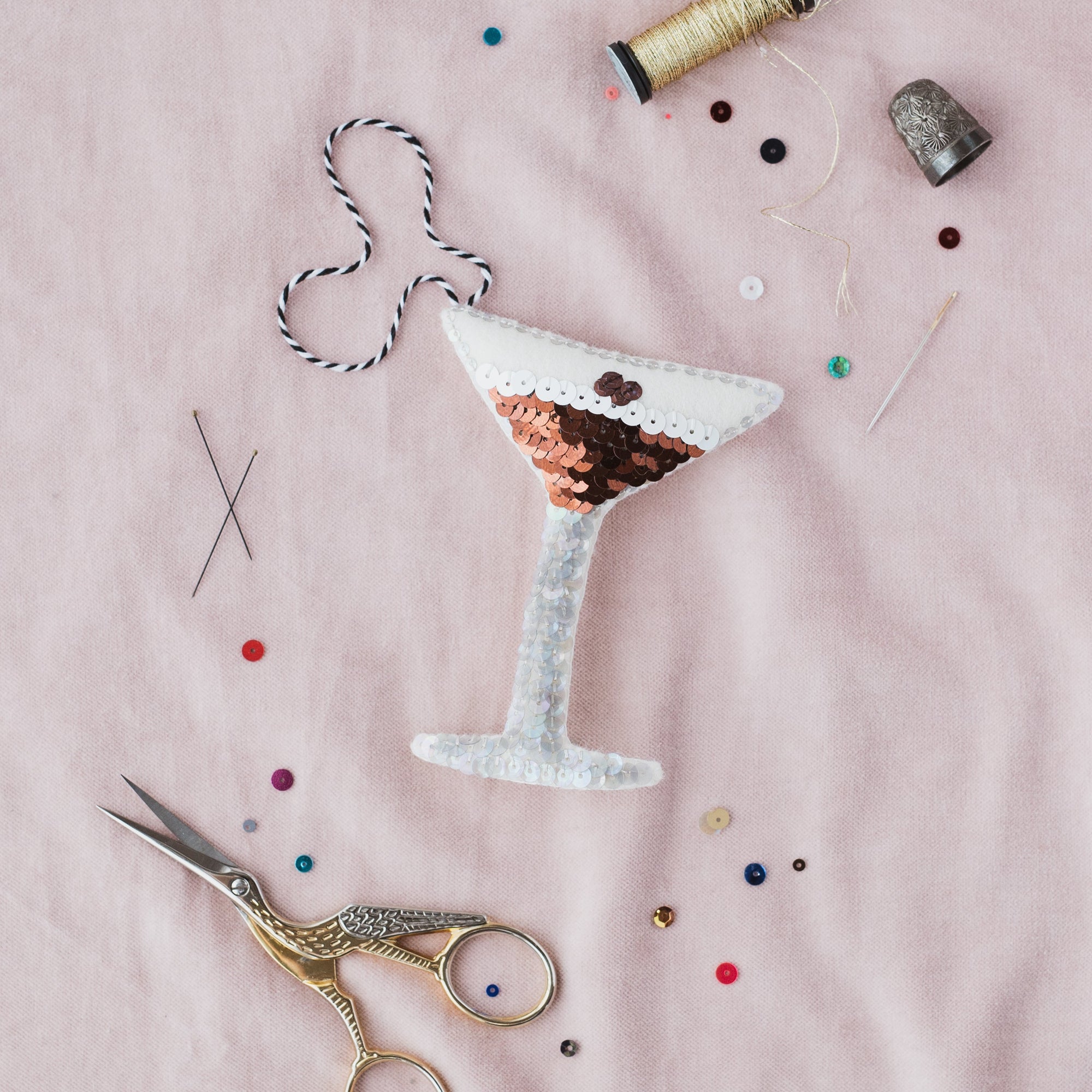 The Espresso Martini Sequin Ornament