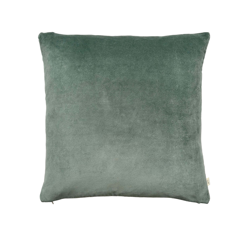 The Velvet And Linen Cushion Jade Green
