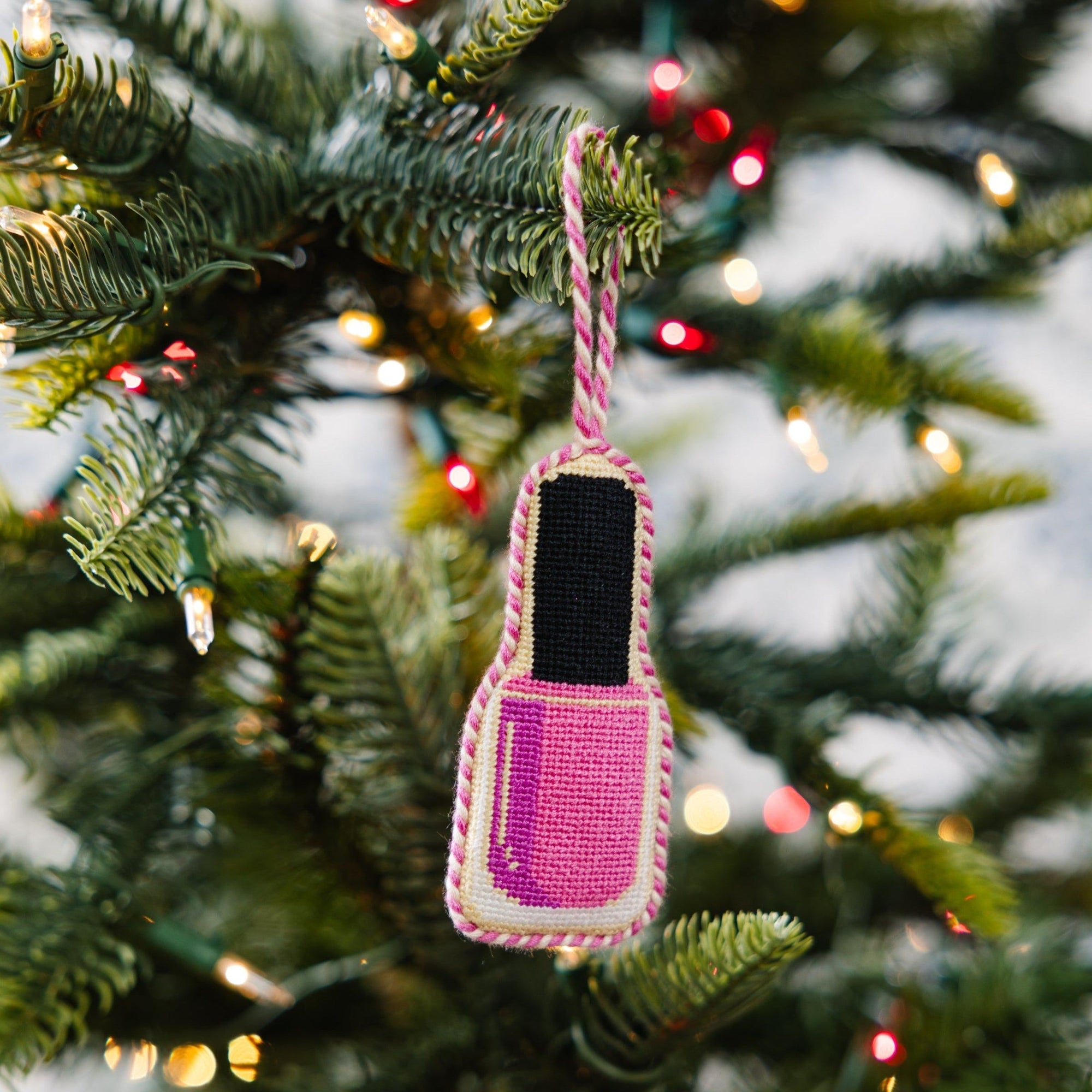 Needlepoint Icon Ornament - Nail Polish Bottle