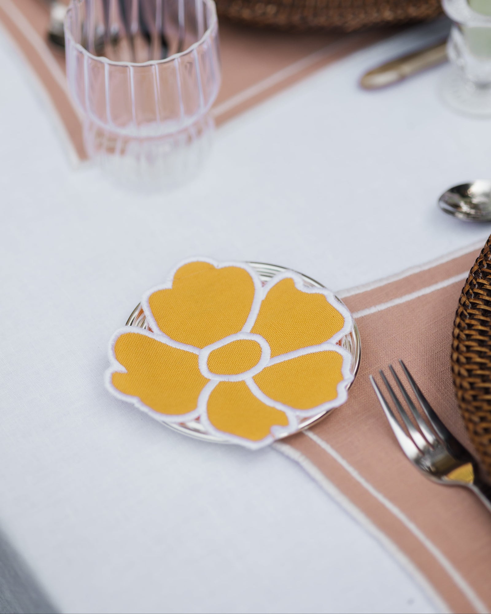 Daisy Coaster/Bread Mat, Yellow
