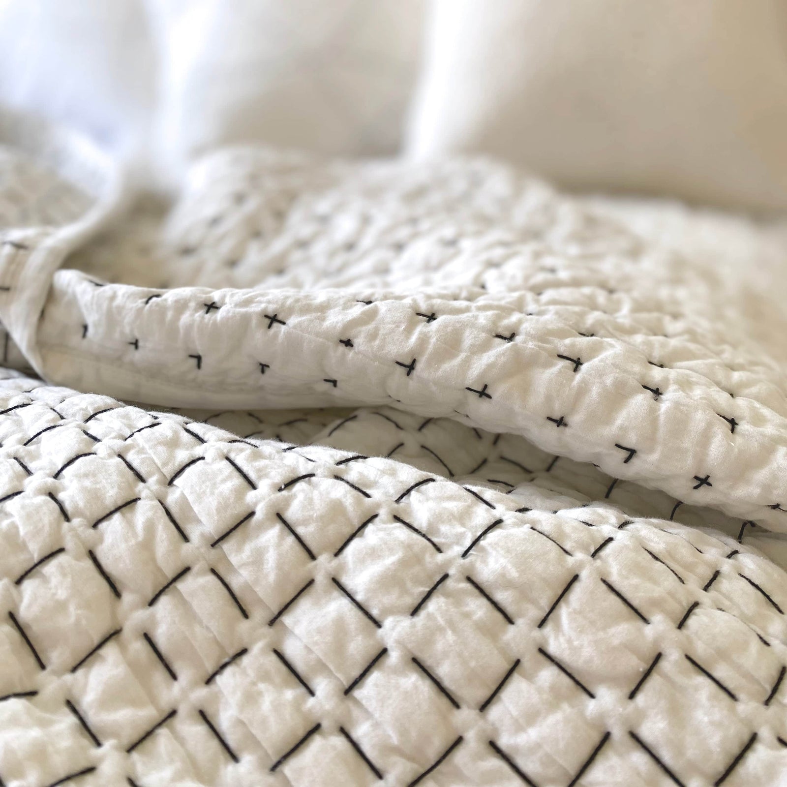 Otilly Hand Stitched Quilted Throw