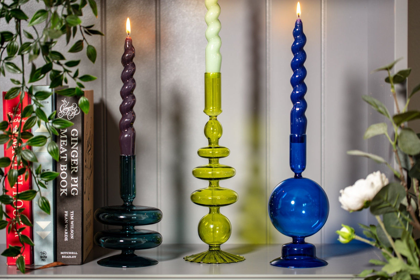 Spiral Taper Candle | Grey