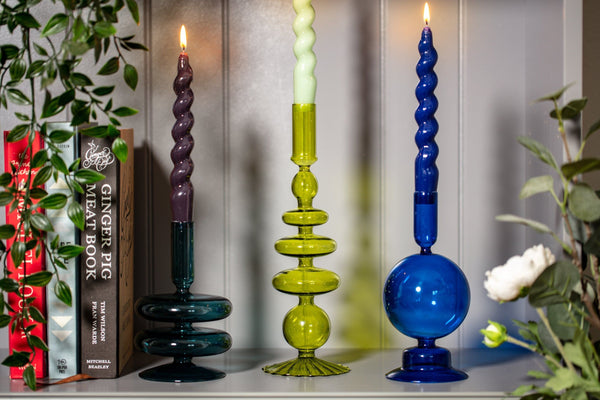 Spiral Taper Candle | Grey