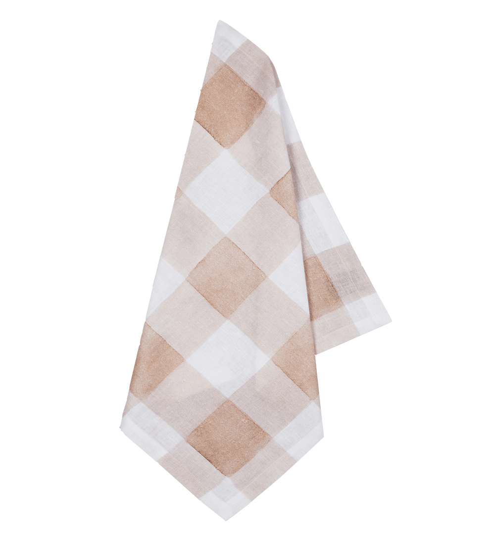 Pink Gingham Napkins, Set of Four