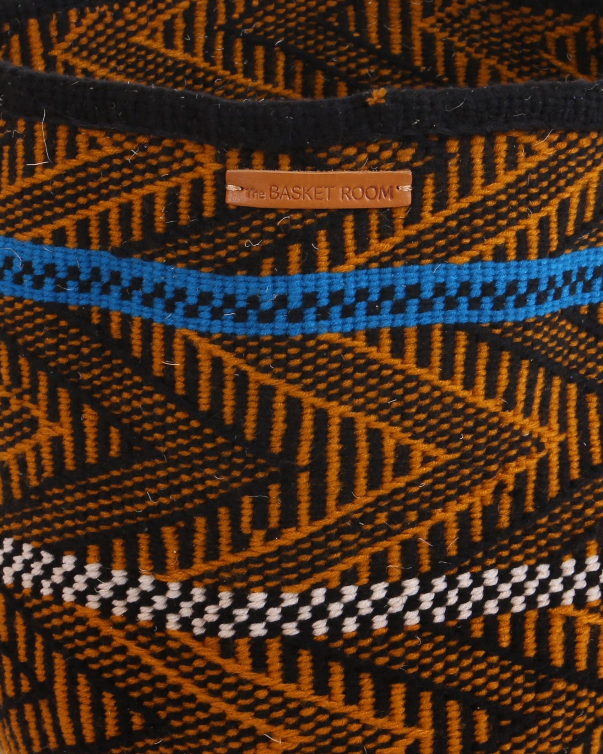 VIPI: Large Brown, Black and Blue Wool Basket