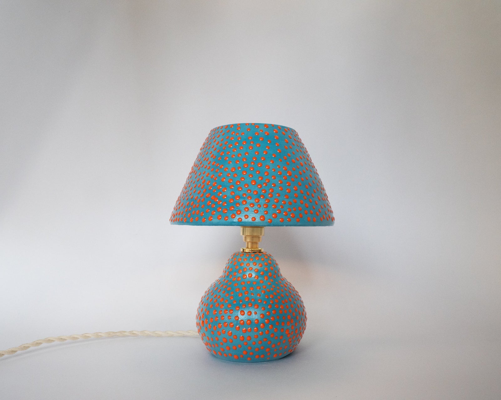 'Dots' Table Lamp - Turquoise & Orange