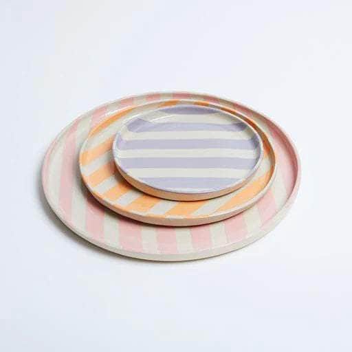 Duci Stripe Medi Plate Orange 25cm