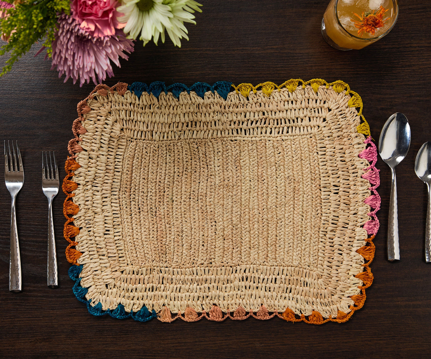 Handwoven Rectangular Raffia Placemats