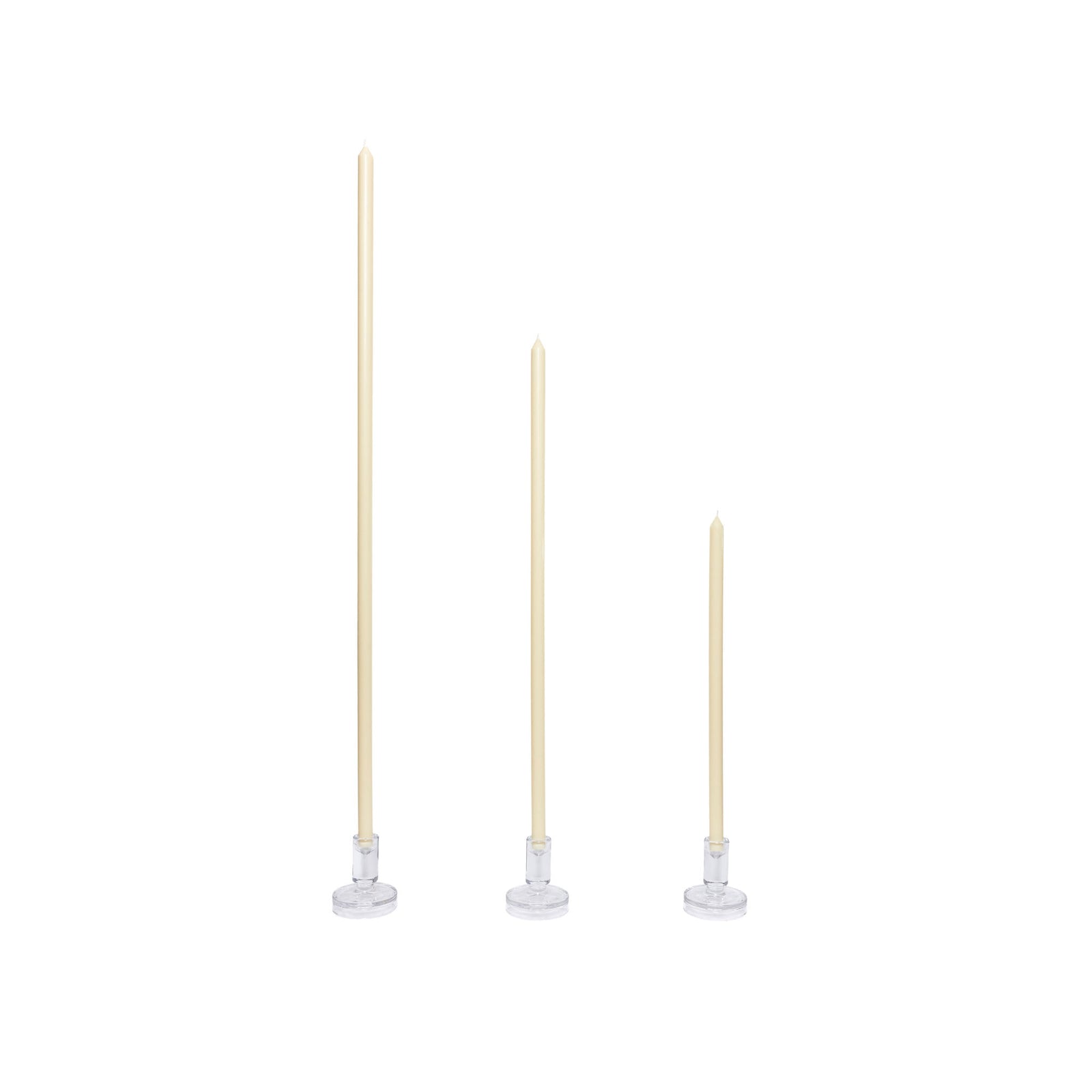 Ivory Tapered METRE Candle Pair