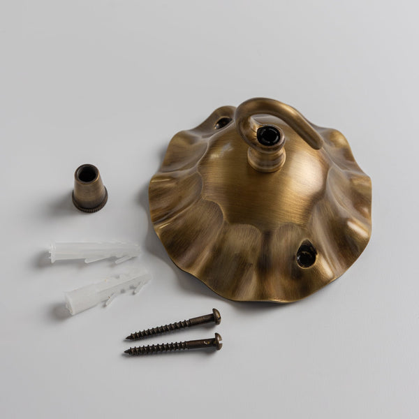 Wave Ceiling Rose, Aged Brass