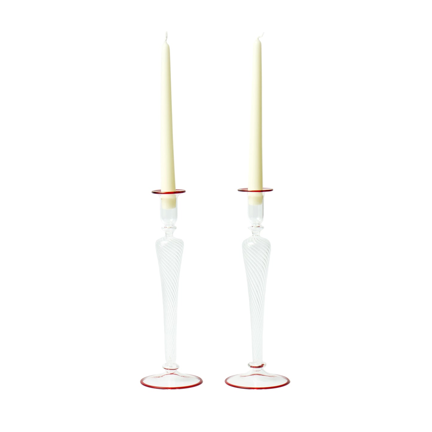 Tall Red Edged Candlesticks