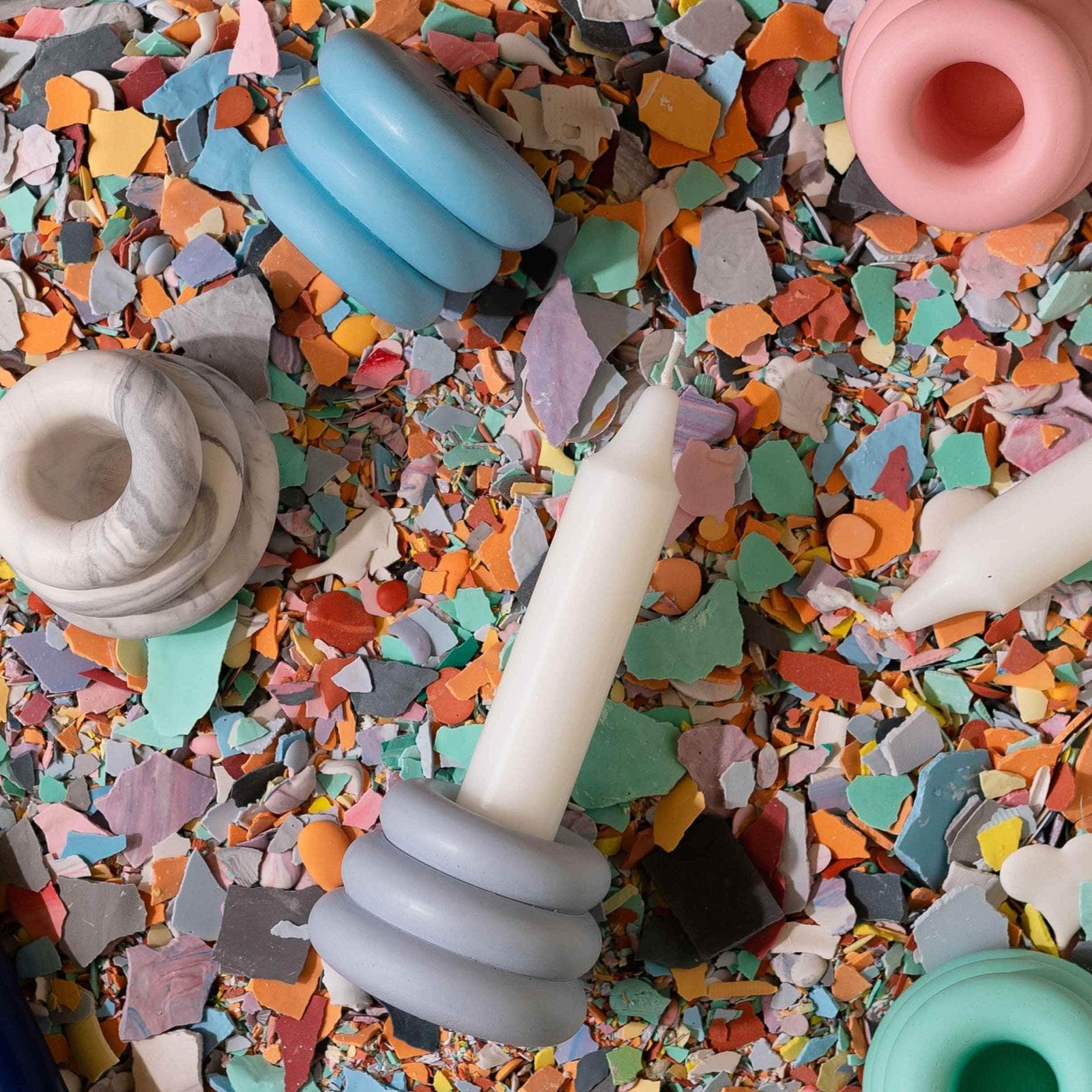 Electric Blue Triple O Candleholder