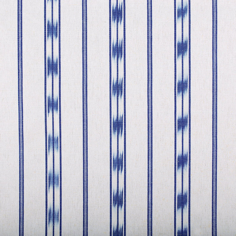 Vicens Fabric - Blue Rails With Indigo Badge