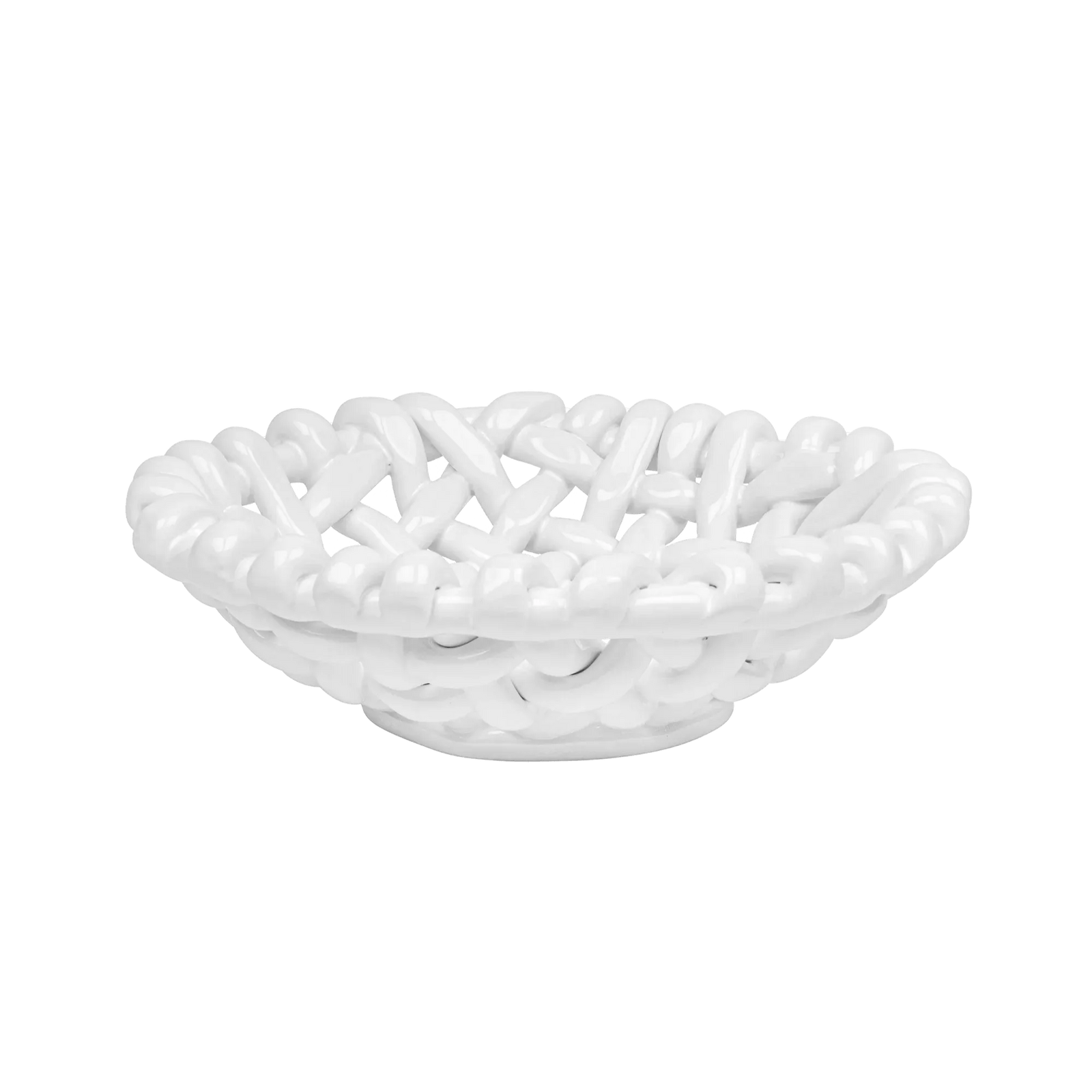 White Basketweave Bowl