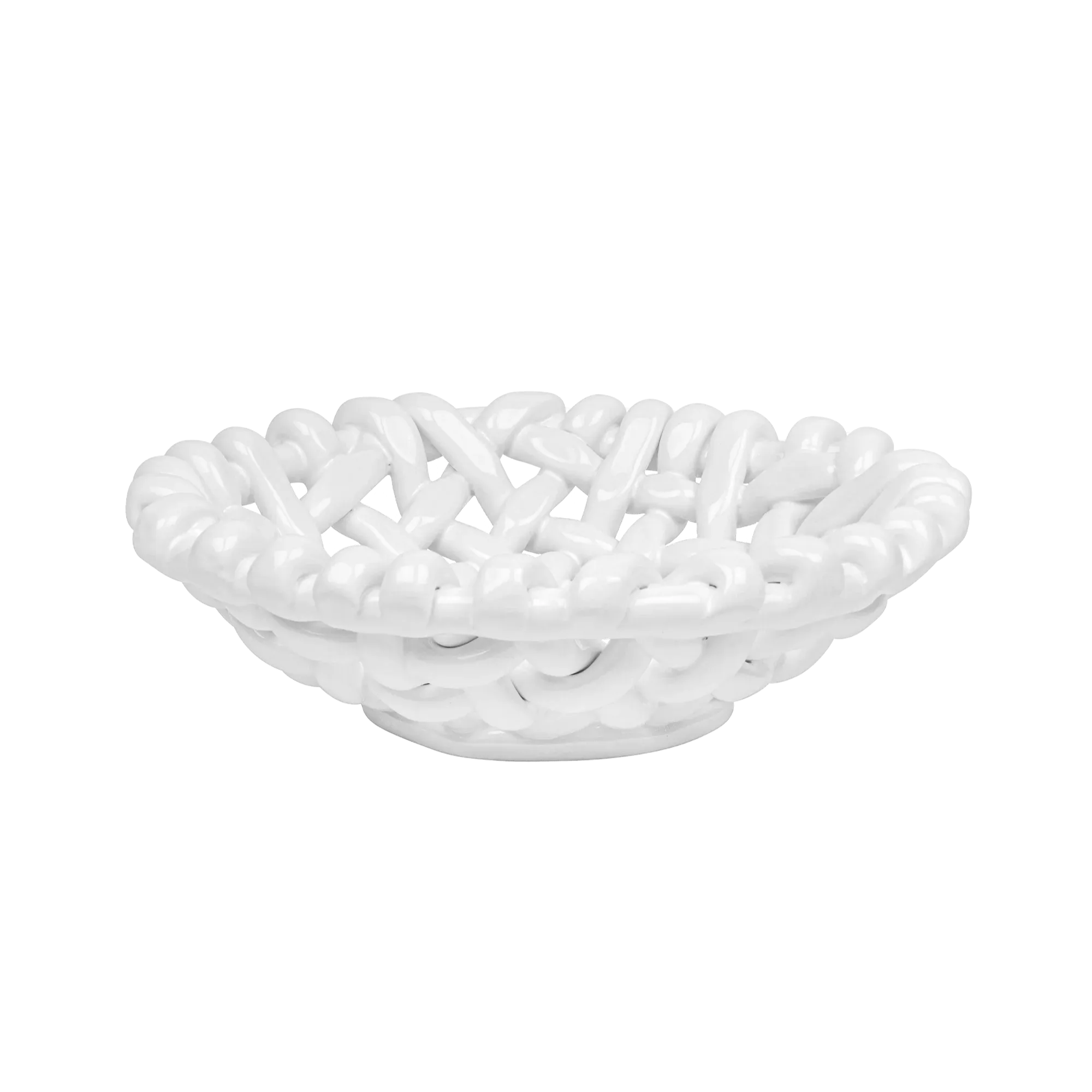 White Basketweave Bowl