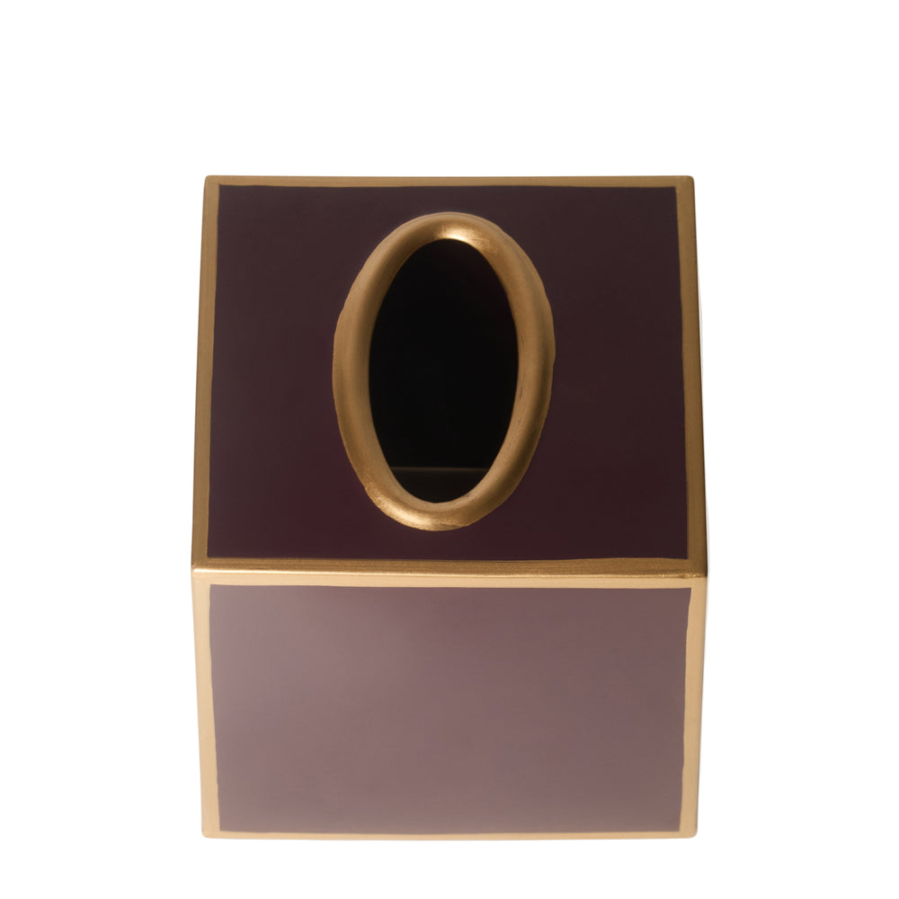 Tissue Box Cover | Aubergine & Gold