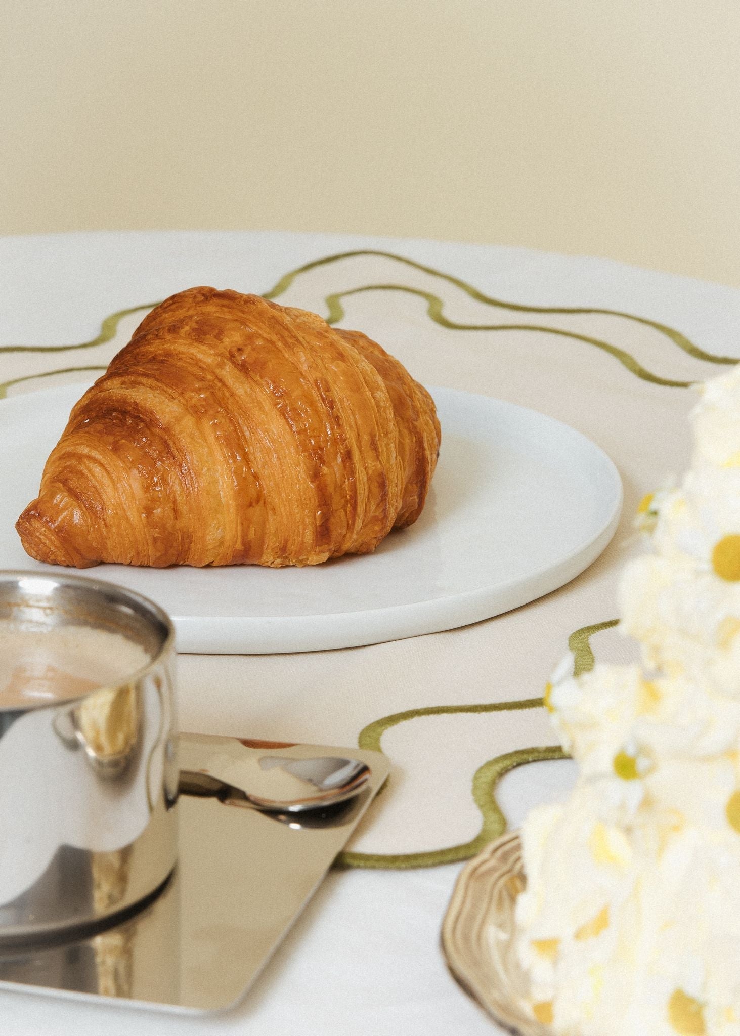 Wavy Placemats Beige/Green - Set of 2