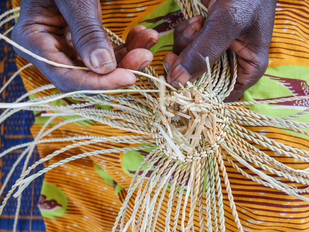 ELIAM: Small Pink, Brown Floor Storage Basket With Handles