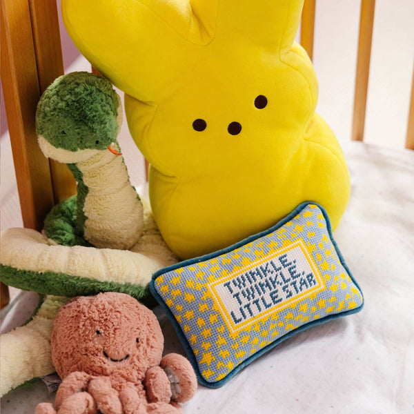 Twinkle Twinkle Mini Needlepoint Pillow