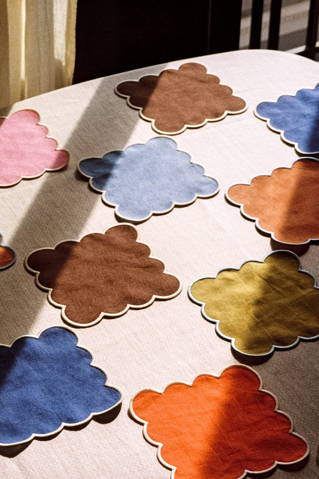 Zero-Waste Scalloped Linen Cocktail Napkins Coral - Set of 4