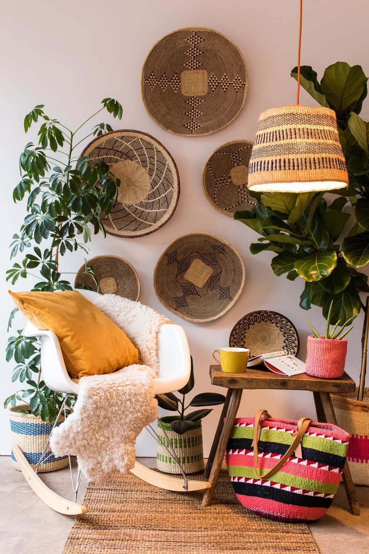 PITIA: Black/Natural Holey Pendant Lampshade