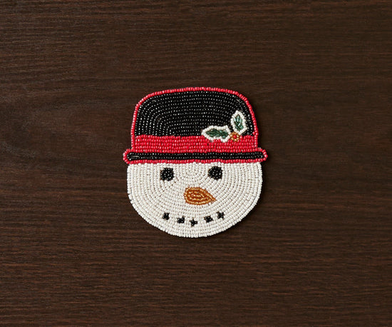 Handmade Beaded Holiday Coaster – Christmas Table Decor