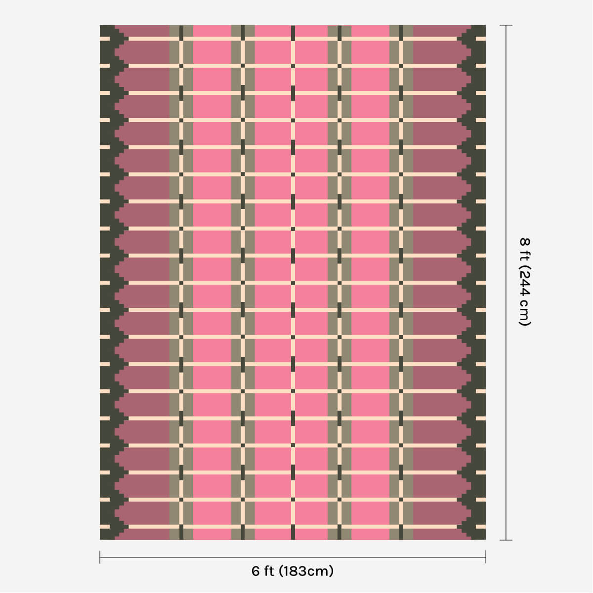 Corbie Flatweave Rug - Pink Azalea-