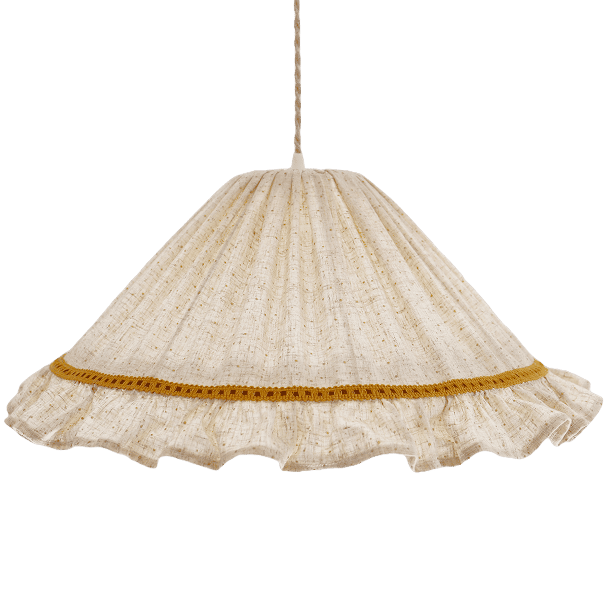 Conical Pendant Light With Ruffle Emilia “Classic Dots”