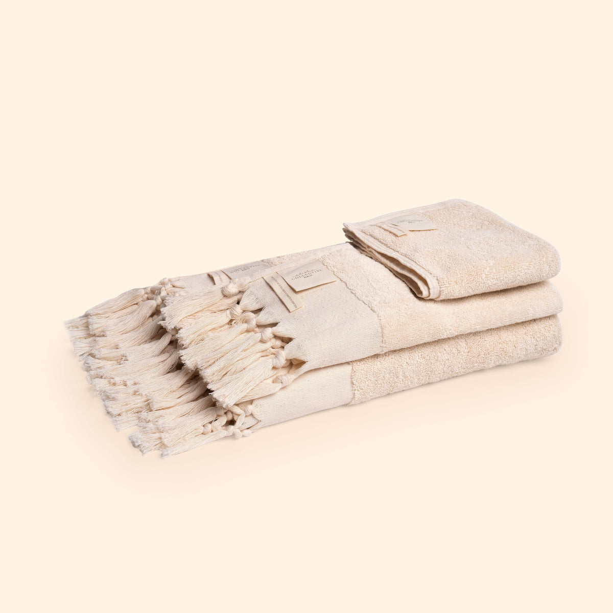 Plush & Bare Pure Cotton Face Cloth In Cream