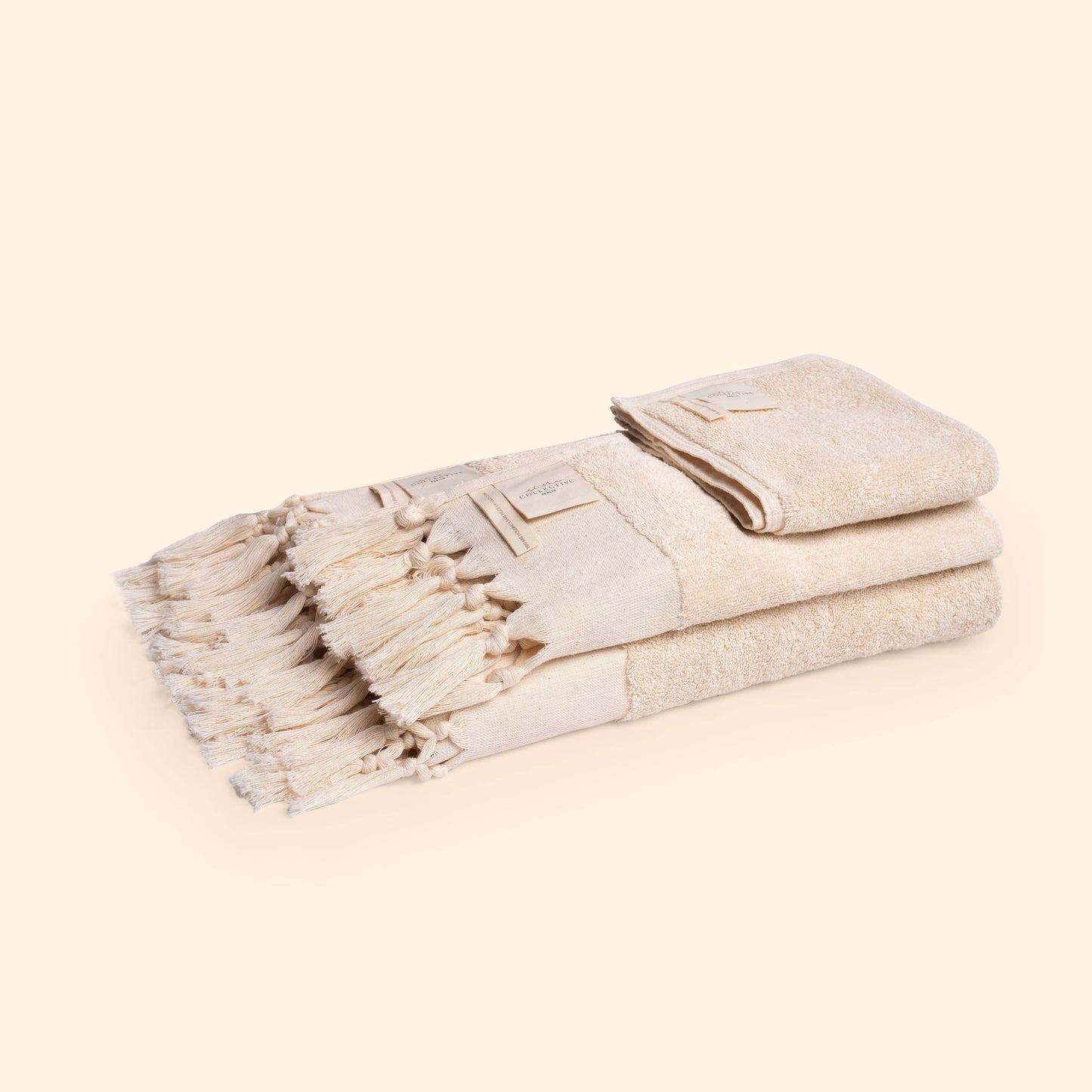 Plush & Bare Pure Cotton Face Cloth In Cream