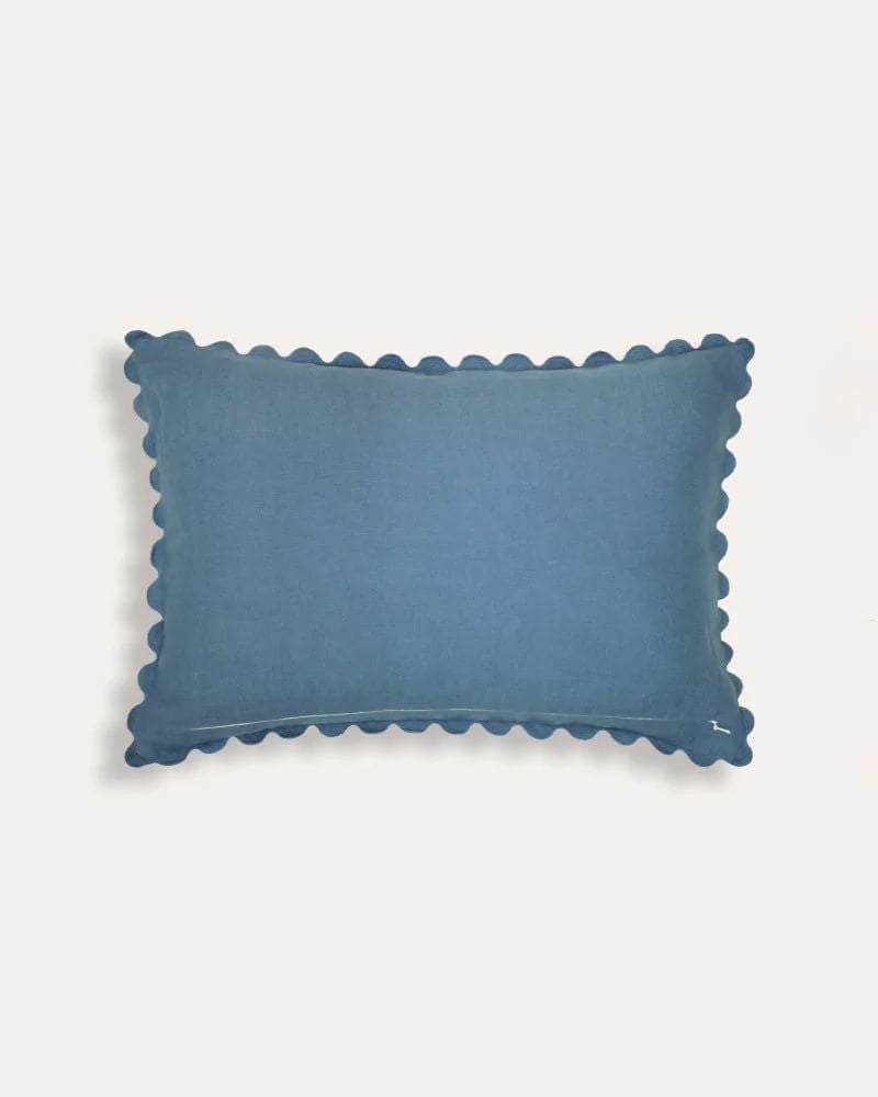 Viale Block Print Cushion - Blue