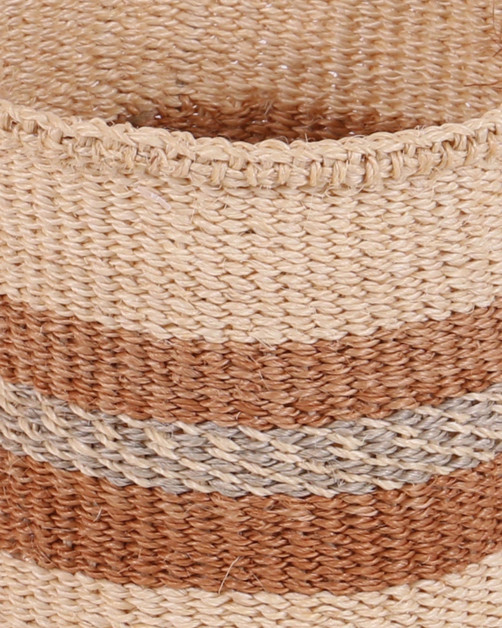 KORTI: Extra Small Brown and Grey Sisal Basket