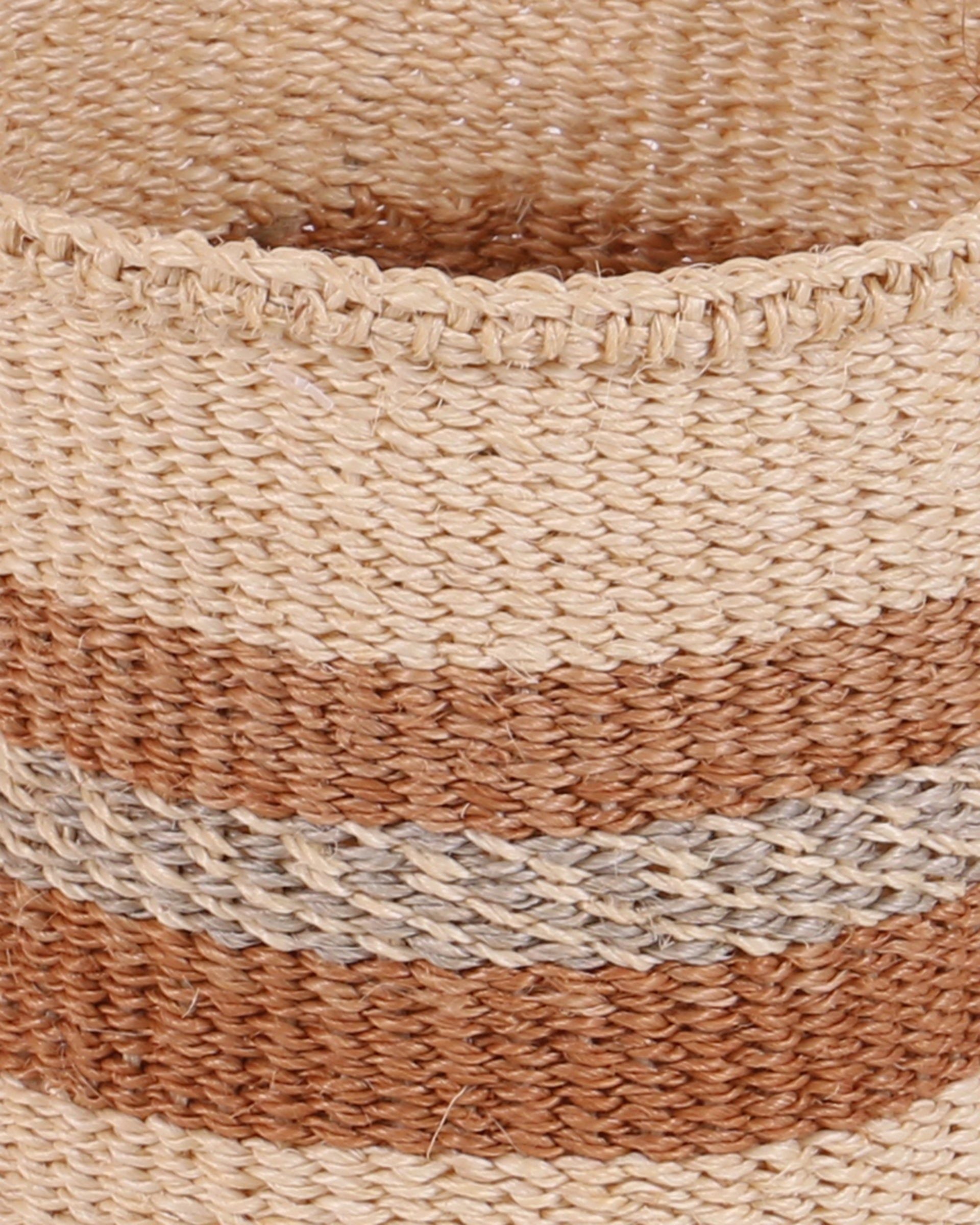 KORTI: Extra Small Brown and Grey Sisal Basket