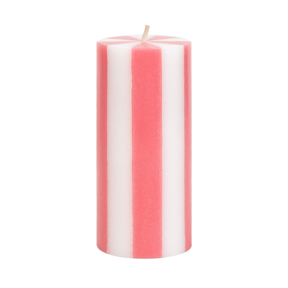 Medium Pillar Candle - Flat Pink / White