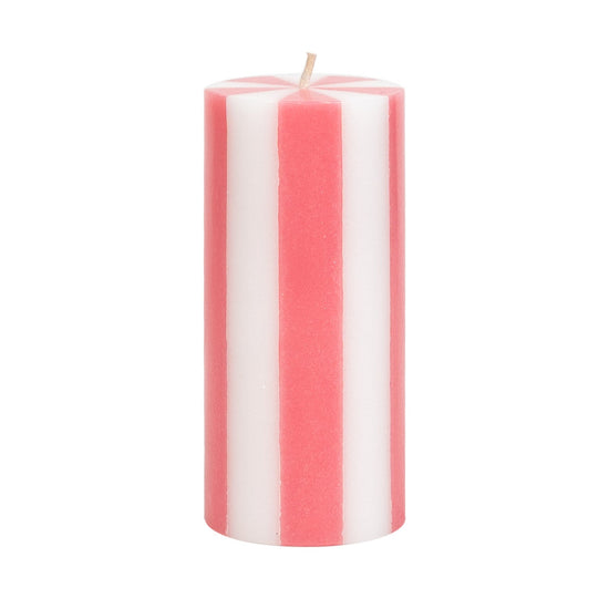 Medium Pillar Candle - Flat Pink / White