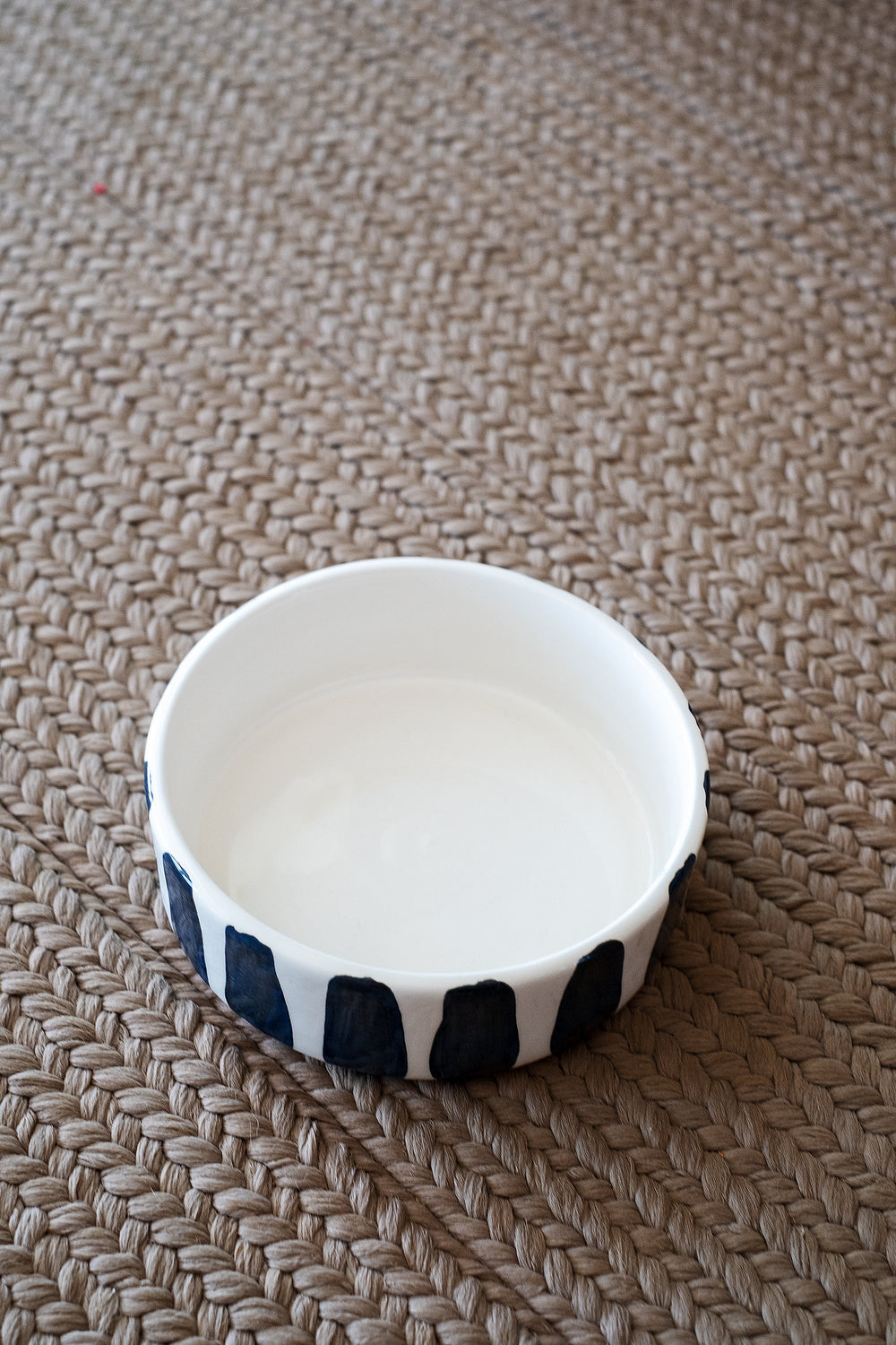 Black and White Striped Pet Bowl