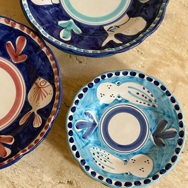 Amalfi Plate 25 cm Blue & Red Fish