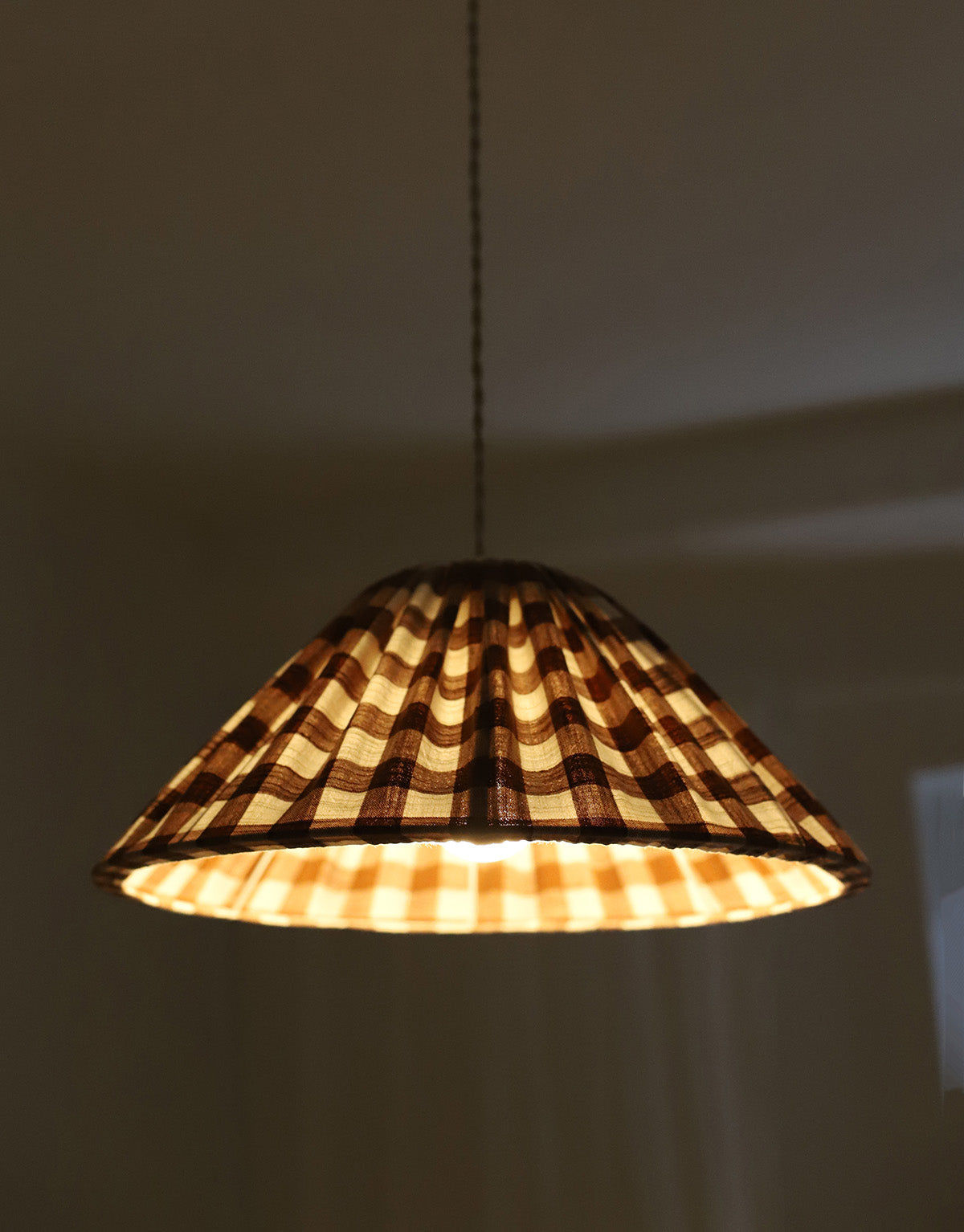 Conical Pendant Light Large Checks Malala ‘Terra’